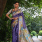 Jyoti Fashion Women's Purple Soft Tussar Silk Kalamkari Printed Designer Saree with Blouse | Swadesiicart