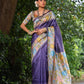 Jyoti Fashion Women's Purple Soft Tussar Silk Kalamkari Printed Designer Saree with Blouse | Swadesiicart