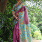 Jyoti Fashion Women's Wine Soft Tussar Silk Kalamkari Printed Designer Saree with Blouse | Swadesiicart