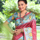 Jyoti Fashion Women's Maroon Soft Tussar Silk Kalamkari Printed Designer Saree with Blouse | Swadesiicart