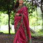 Jyoti Fashion Women's Grey Soft Tussar Silk Peacock Printed Designer Saree with Blouse | Swadesiicart