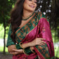 Jyoti Fashion Women's Grey Soft Tussar Silk Peacock Printed Designer Saree with Blouse | Swadesiicart