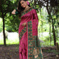 Jyoti Fashion Women's Grey Soft Tussar Silk Peacock Printed Designer Saree with Blouse | Swadesiicart