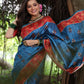 Jyoti Fashion Women's Wine Soft Tussar Silk Peacock Printed Designer Saree with Blouse | Swadesiicart