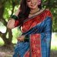 Jyoti Fashion Women's Wine Soft Tussar Silk Peacock Printed Designer Saree with Blouse | Swadesiicart