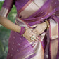 Jyoti Fashion Women's Purple Soft Kalyani Silk Zari Woven Designer Saree with Blouse | Swadesiicart