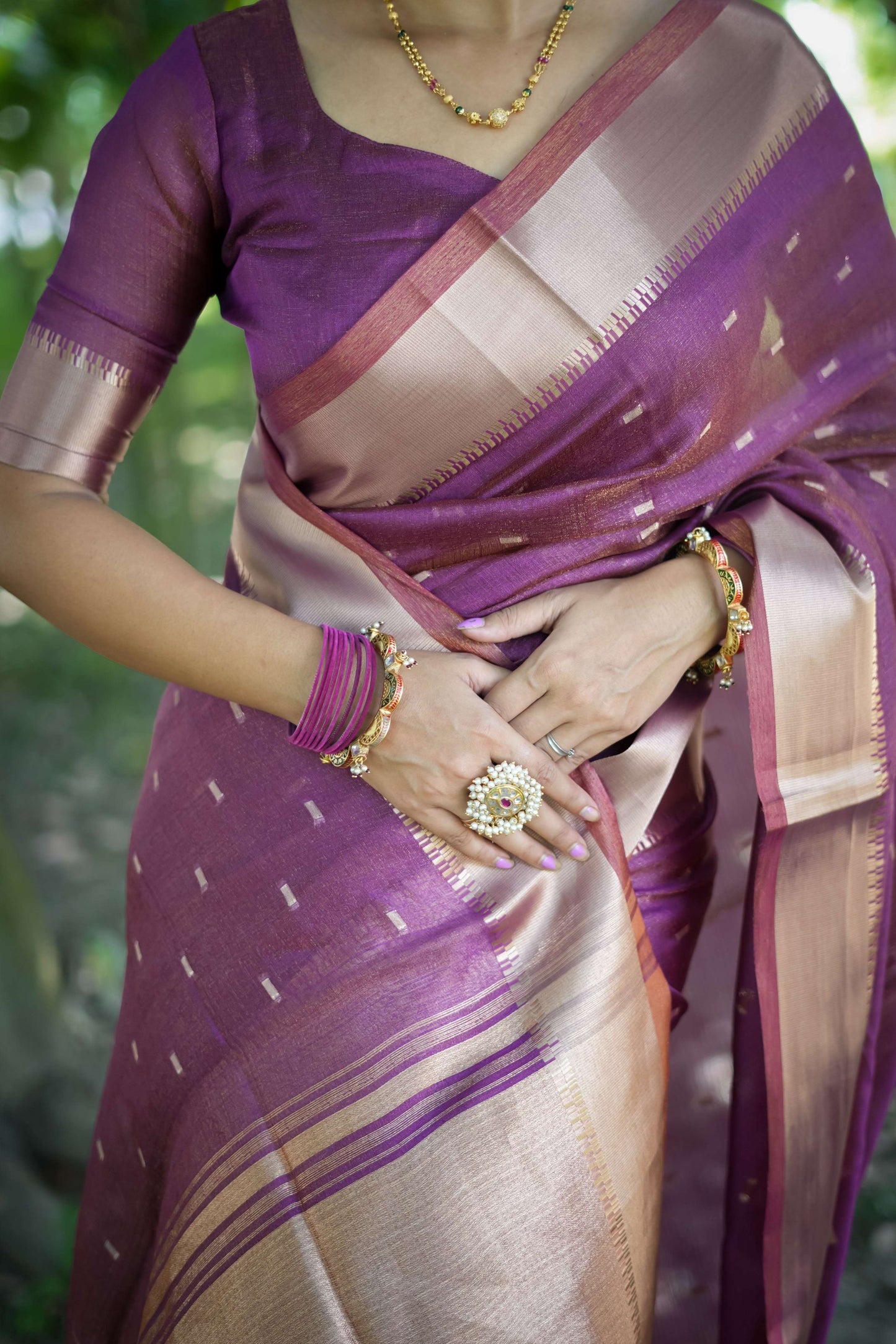 Jyoti Fashion Women's Purple Soft Kalyani Silk Zari Woven Designer Saree with Blouse | Swadesiicart