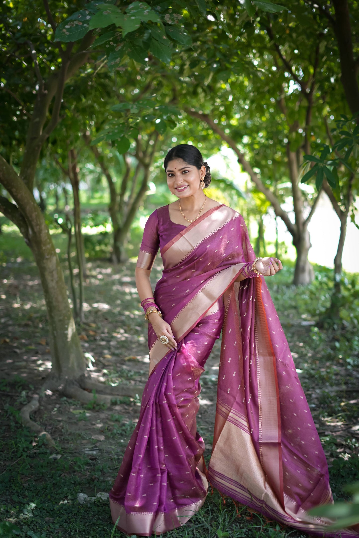 Jyoti Fashion Women's Purple Soft Kalyani Silk Zari Woven Designer Saree with Blouse | Swadesiicart