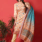 Jyoti Fashion Women's Peach Cotton Digital Printed Festive Wear Designer Straight Suit Set | Swadesiicart