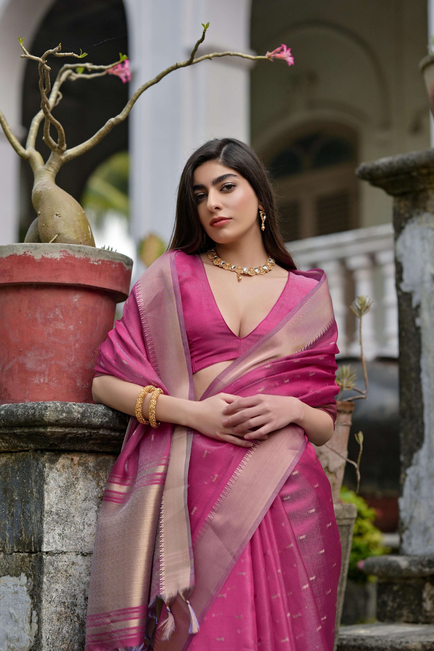 Jyoti Fashion Women's Wine Soft Kalyani Silk Zari Woven Designer Saree with Blouse | Swadesiicart