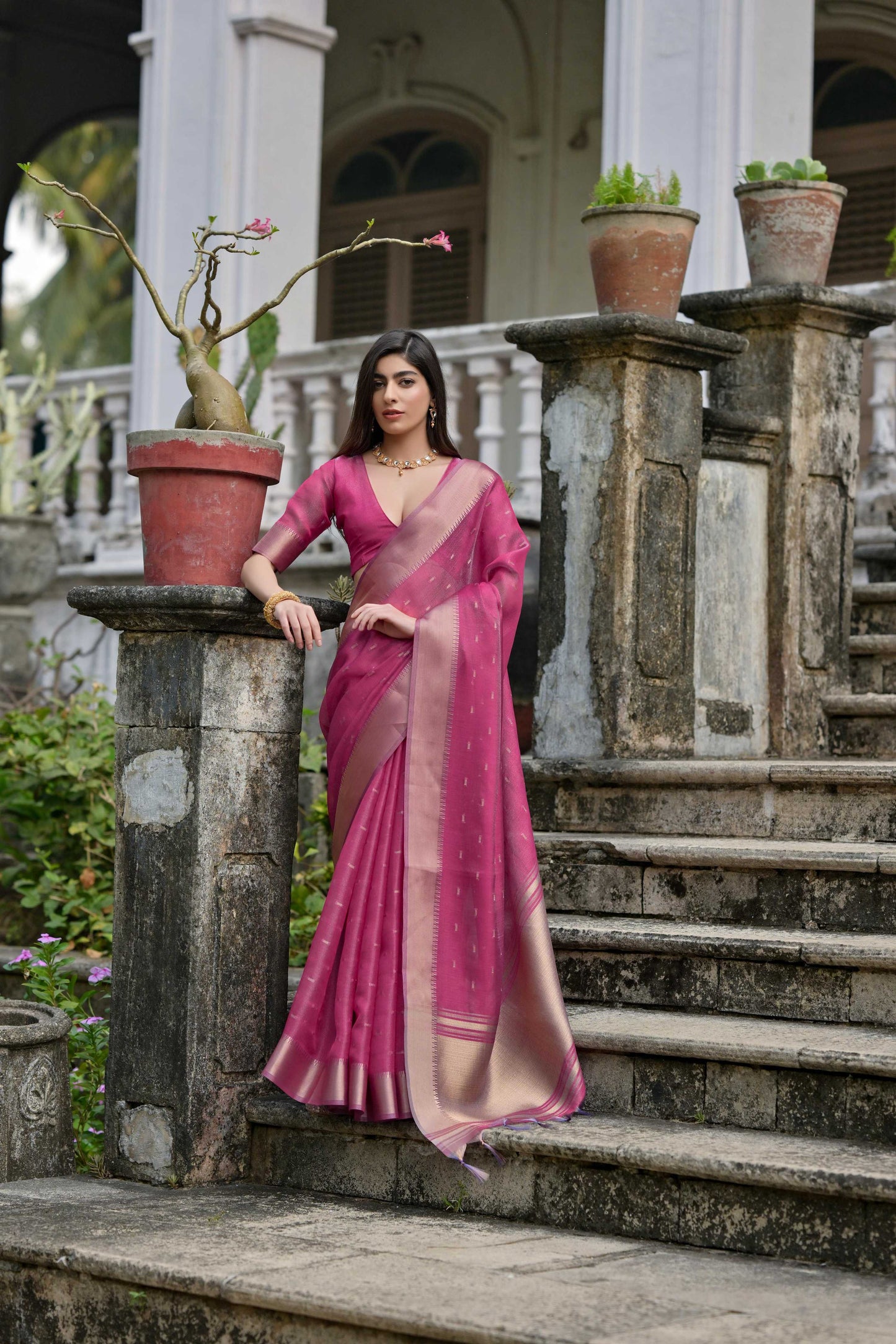 Jyoti Fashion Women's Wine Soft Kalyani Silk Zari Woven Designer Saree with Blouse | Swadesiicart