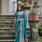 Jyoti Fashion Women's Teal Soft Kalyani Silk Zari Woven Designer Saree with Blouse | Swadesiicart