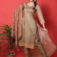 Jyoti Fashion Women's Brown Cotton Digital Printed Festive Wear Designer Straight Suit Set | Swadesiicart