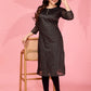Jyoti Fashion Women's Black Kanchi Cotton Lining Zari Woven Designer Kurti Only | Swadesiicart