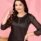 Jyoti Fashion Women's Black Kanchi Cotton Lining Zari Woven Designer Kurti Only | Swadesiicart