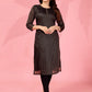 Jyoti Fashion Women's Black Kanchi Cotton Lining Zari Woven Designer Kurti Only | Swadesiicart
