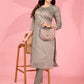 Jyoti Fashion Women's Grey Kanchi Cotton Lining Zari Woven Designer Kurti Only | Swadesiicart