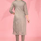 Jyoti Fashion Women's Grey Kanchi Cotton Lining Zari Woven Designer Kurti Only | Swadesiicart