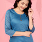Jyoti Fashion Women's Blue Kanchi Cotton Lining Zari Woven Designer Kurti Only | Swadesiicart