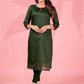 Jyoti Fashion Women's Bottle Green Kanchi Cotton Lining Zari Woven Designer Kurti Only | Swadesiicart