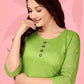 Jyoti Fashion Women's Parrot Green Kanchi Cotton Lining Zari Woven Designer Kurti Only | Swadesiicart