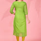 Jyoti Fashion Women's Parrot Green Kanchi Cotton Lining Zari Woven Designer Kurti Only | Swadesiicart