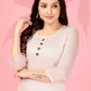 Jyoti Fashion Women's White Kanchi Cotton Lining Zari Woven Designer Kurti Only | Swadesiicart