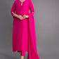 Jyoti Fashion Women's Pink Silk Blend Embroidered Designer Kurta Set with Dupatta | Swadesiicart