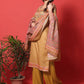 Jyoti Fashion Women's Gold Yellow Cotton Digital Printed Festive Wear Designer Straight Suit Set | Swadesiicart