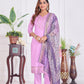Jyoti Fashion Women's Lavender Cotton Embroidered Designer Kurta Set with Dupatta | Swadesiicart