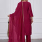 Jyoti Fashion Women's Maroon Chanderi Cotton Embroidered Designer Kurta Set with Dupatta | Swadesiicart