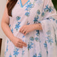 Jyoti Fashion Women's Blue Rayon Slub Floral Printed Designer Kurta Set with Dupatta | Swadesiicart