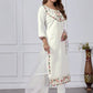 Jyoti Fashion Women's White Cotton Embroidered Designer Kurta Set with Dupatta | Swadesiicart