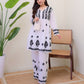 Jyoti Fashion Women's White Rayon Slub Embroidered Designer Kurti with Plazo | Swadesiicart