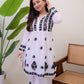 Jyoti Fashion Women's White Rayon Slub Embroidered Designer Kurti with Plazo | Swadesiicart