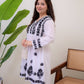 Jyoti Fashion Women's White Rayon Slub Embroidered Designer Kurti with Plazo | Swadesiicart