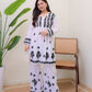 Jyoti Fashion Women's White Rayon Slub Embroidered Designer Kurti with Plazo | Swadesiicart