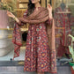 Jyoti Fashion Women's Maroon Rayon Slub Floral Printed Designer Kurta Set with Dupatta | Swadesiicart