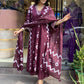 Jyoti Fashion Women's Wine Rayon Slub Printed Designer Kurta Set with Dupatta | Swadesiicart