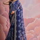 Jyoti Fashion Women's Blue Sequence with Zari Codding Georgette Saree with Blouse | Swadesiicart