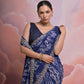 Jyoti Fashion Women's Blue Sequence with Zari Codding Georgette Saree with Blouse | Swadesiicart