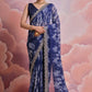 Jyoti Fashion Women's Blue Sequence with Zari Codding Georgette Saree with Blouse | Swadesiicart
