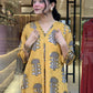 Jyoti Fashion Women's Yellow Rayon Slub Printed Designer Kurta Set with Dupatta | Swadesiicart
