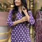 Jyoti Fashion Women's Purple Rayon Slub Printed Designer Kurta Set with Dupatta | Swadesiicart