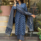 Jyoti Fashion Women's Blue Rayon Slub Printed Designer Kurta Set with Dupatta | Swadesiicart