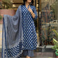 Jyoti Fashion Women's Blue Rayon Slub Printed Designer Kurta Set with Dupatta | Swadesiicart