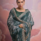 Jyoti Fashion Women's Morpich Sequence with Zari Codding Georgette Saree with Blouse | Swadesiicart