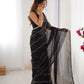 Jyoti Fashion Women's Black Soft Sitara Embroidered Designer Saree with Blouse | Swadesiicart