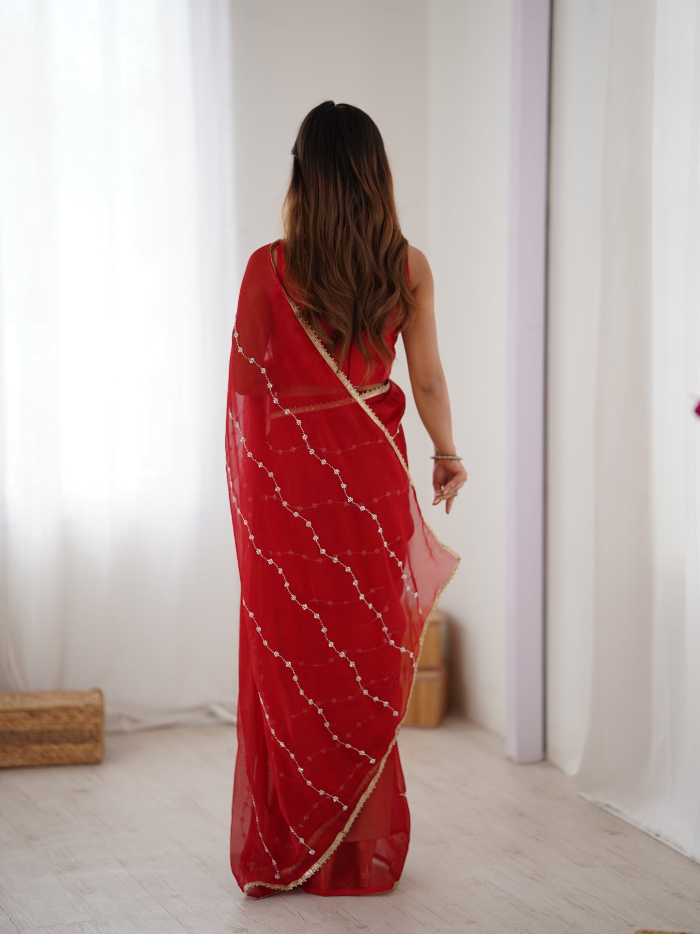 Jyoti Fashion Women's Maroon Soft Sitara Embroidered Designer Saree with Blouse | Swadesiicart