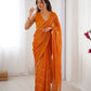 Jyoti Fashion Women's Mustard Soft Sitara Embroidered Designer Saree with Blouse | Swadesiicart